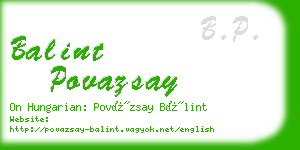 balint povazsay business card